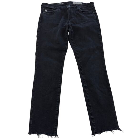 Adriano Goldschmied Jeans Womens 28 Black Legging Super Skinny Ankle Raw Hem - Picture 2 of 9